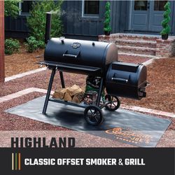 Oklahoma Joe's Highland Charcoal/Wood Offset Smoker Black