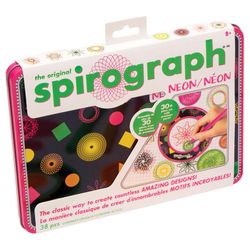 Spirograph Drawing Tool Neon Tin Set Assorted 15 pc