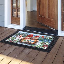 Briarwood Lane 30 in. W X 18 in. L Multi-Color Winter Chipmunks Polyester Door Mat
