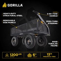 Gorilla Steel Utility Cart 1200 lb. cap.