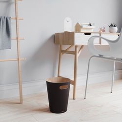Umbra 2 gpm Black Wood Trash Can
