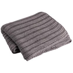 Karma Chunky Knit 50 in. L Gray Cotton Throw Blanket