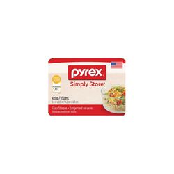 Pyrex 6 in. Round Glass Dish with Lid Blue/Clear