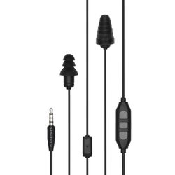 Plugfones Guardian Plus 29 dB Nylon/Silicone/Soft Foam 3.5 MM Jack Earplugs/Earphones w/Mic Black 1