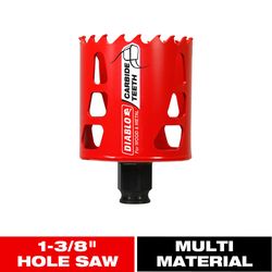 Diablo Snap-Lock Plus 2-3/8 in. Carbide Tipped 2-3/8 in. L X 3/8 in. D Hole Saw