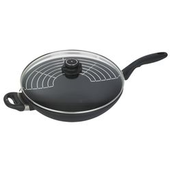 Swiss Diamond Cast Aluminum Wok 12.5 in. 5.3 qt Black