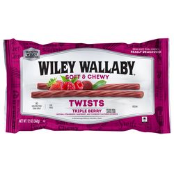 Wiley Wallaby Australian Style Strawberry/Raspberry/Yumberry Licorice Candy 12 oz