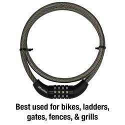 Master Lock 3/8 in. D X 60 in. L Vinyl Coated Steel Locking Cable