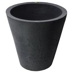 Algreen 26 in. H X 25.5 in. W X 25.5 in. D Plastic Crete Planter Black