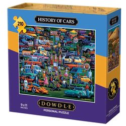 Dowdle History of Cars Personal Puzzle Cardboard/Paper Multicolored 210 pc