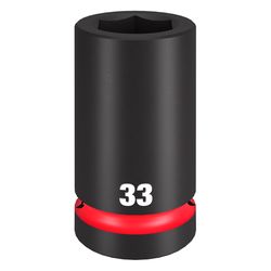 Milwaukee 33 mm X 1 in. drive Metric 6 Point Deep Socket 1 pc