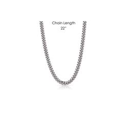 Montana Silversmiths Men's Cuban Link Silver Necklace Stainless Steel One Size Fits Most