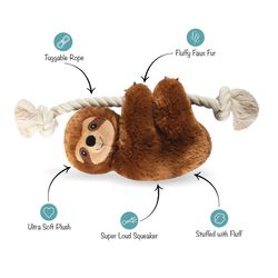 Pet Shop by Fringe Studio Brown Plush Sluggish Stanley Dog Toy 1 pk