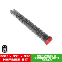 Diablo 3/8 in. X 39 in. L Carbide Tipped 2-Cutter Hammer Drill Bit SDS-Plus Shank 1 pk