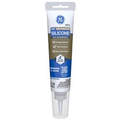 GE Advanced White Silicone 2 Window and Door Caulk Sealant 2.8 oz