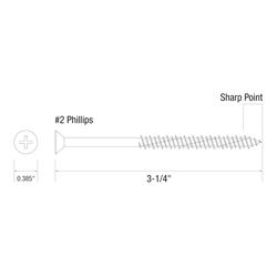 Grip-Rite 3/16 in. wire X 3.25 in. L Phillips Flat Head Coarse Concrete Screws