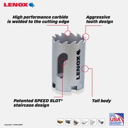LENOX Speed Slot 1-3/8 in. Carbide Tipped Hole Saw