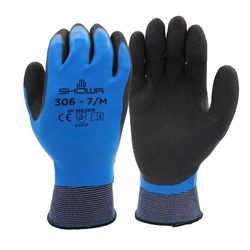 SHOWA ATLAS 306 Unisex Indoor/Outdoor Coated Work Gloves Black/Blue M 1 pair