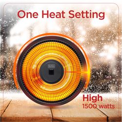Black+Decker 5118 BTU Electric Aluminum Hanging Patio Heater 54 sq ft