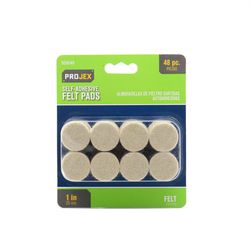 Projex Felt Self Adhesive Surface Pad Beige Round 1 in. W 48 pk