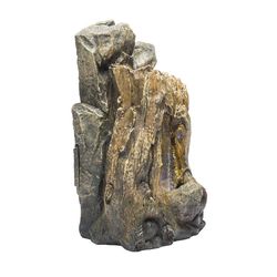 Alpine Resin/Stone Powder/Sand Assorted 22 in. H Rainforest Tree Trunk Fountain with LED Light