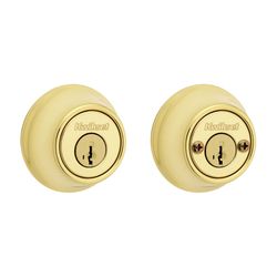 Kwikset SmartKey Security Polished Brass Metal Double Cylinder Deadbolt