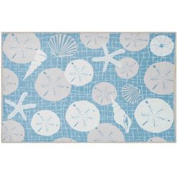 Olivia's Home 22 in. W X 32 in. L Multi-Color Netted Sand Dollars and Shells Polyester Accent Rug