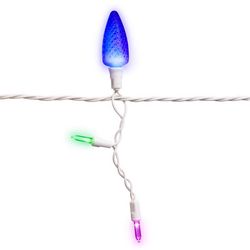 Celebrations Platinum LED C9 Multicolored 70 ct Icicle Christmas Lights 9 ft.