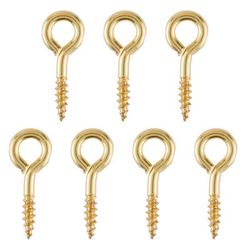 Ace 1/8 in. D X 1 in. L Polished Brass Screw Eye 30 lb. cap. 7 pk