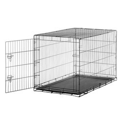 Carlson Extra Large Metal Dog Crate Black 33 in. H X 30 in. W X 48 in. D
