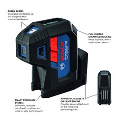 Bosch 5 beam Self Leveling 5 Dot Laser 125 ft. 5 pc