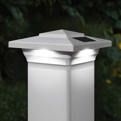 Classy Caps White Solar Powered 1 W LED Post Cap Light 1 pk