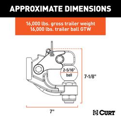CURT 16000 lb. cap. 2.31 in. Ball and Pintle Hitch