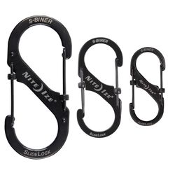 Nite Ize S-Biner Slidelock Stainless Steel Black Locking S-Biner