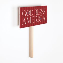 P Graham Dunn Multicolored Wood 12.5 in. H X 10 in. L X 1.5 in. W God Bless America Yard Sign