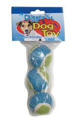 Boss Pet Digger's For Dog Multicolored Rubber Mini Tennis Balls Small 3 pk