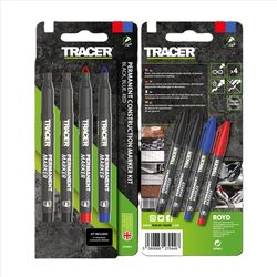 Tracer 6 in. L Permanent Marker Assorted 4 pc