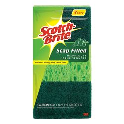 Scotch-Brite Heavy Duty Scouring Pad For Multi-Purpose 3 in. L 3 pk