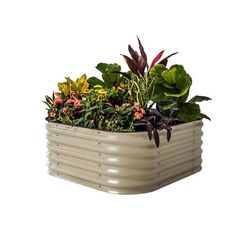 Vego Garden 17 in. H Metal 4 in 1 Raised Garden Bed Pearl White