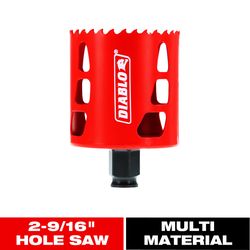 Diablo Snap-Lock Plus 2-9/16 in. Bi-Metal 2-3/8 in. L X 3/8 in. D Hole Saw