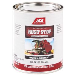 Ace Rust Stop Indoor and Outdoor Gloss International Red Oil-Based Enamel Rust Prevention Paint 1 qt
