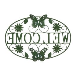 Glitzhome Multicolored Metal 17 in. H X 23.75 in. L X 0.75 in. W Whimsical Sunflower and Butterfly W