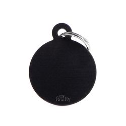 MyFamily Basic Black Circle Aluminum Dog Pet Tags Large