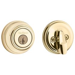 Kwikset SmartKey Polished Brass Metal Deadbolt