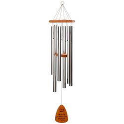 Wind River In Loving Memory Silver Aluminum/Wood 42 in. Wind Chime
