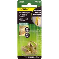 HILLMAN WallBiter Brass-Plated Gold Medium Picture Hanger 45 lb 1 pk