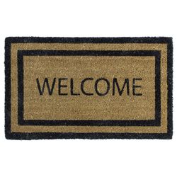 WJ Dennis Cordial 36  W X 24  L Black/Brown Welcome Coco Door Mat