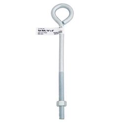 Hampton 3/8 in. X 8 in. L Zinc-Plated Steel Eyebolt Nut Included