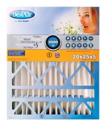 BestAir 20 in. W X 25 in. H X 5 in. 13 MERV Pleated Air Filter 1 pk