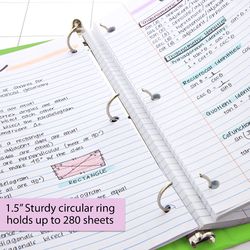 Bazic Products 1-1/2 in. W X 10.39 in. L 3-Ring Lime Green View Binder